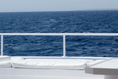 White sofa and Rail on yatch