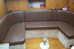 Leather Boat Sofa - before