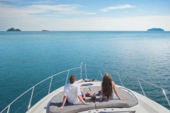 Boat cushions on luxury yacht